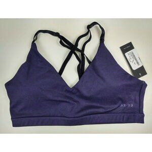 AR 33 Zeta Strappy Sports Bra Amethyst Dark Purple Medium M V-Neck Adjustable